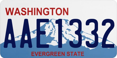 WA license plate AAE1332