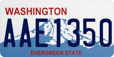 WA license plate AAE1350