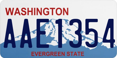 WA license plate AAE1354