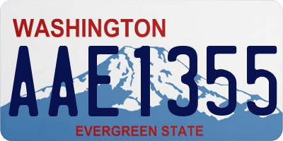 WA license plate AAE1355