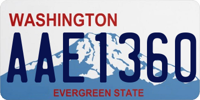 WA license plate AAE1360