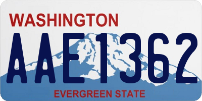 WA license plate AAE1362