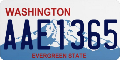 WA license plate AAE1365