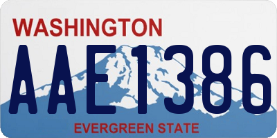 WA license plate AAE1386