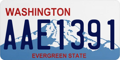 WA license plate AAE1391