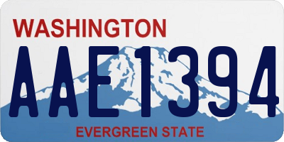 WA license plate AAE1394