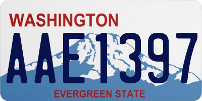 WA license plate AAE1397