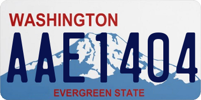 WA license plate AAE1404