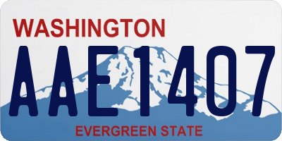 WA license plate AAE1407