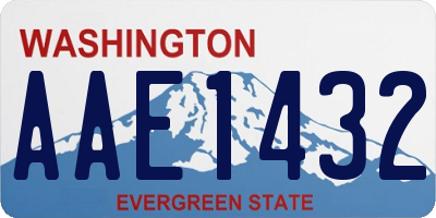 WA license plate AAE1432