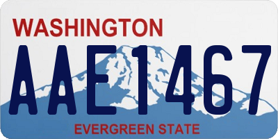 WA license plate AAE1467