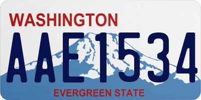 WA license plate AAE1534