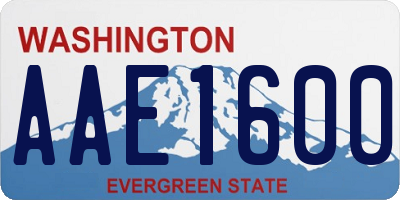 WA license plate AAE1600