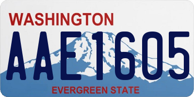 WA license plate AAE1605