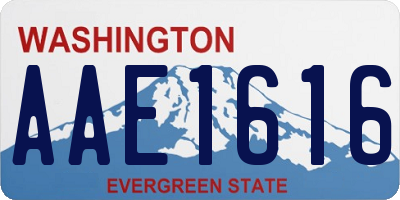 WA license plate AAE1616