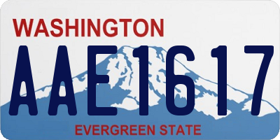 WA license plate AAE1617