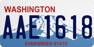WA license plate AAE1618