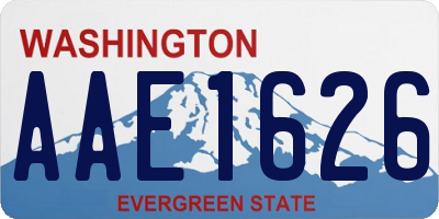WA license plate AAE1626
