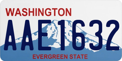 WA license plate AAE1632