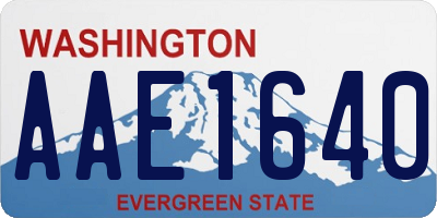 WA license plate AAE1640