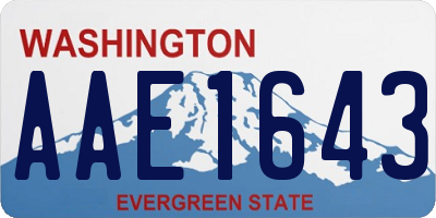 WA license plate AAE1643