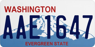 WA license plate AAE1647