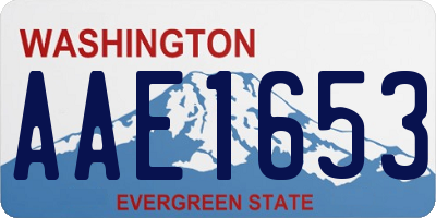 WA license plate AAE1653