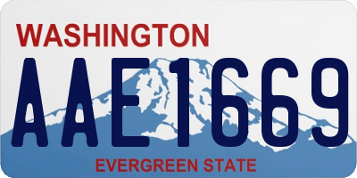 WA license plate AAE1669