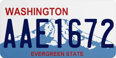 WA license plate AAE1672