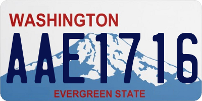 WA license plate AAE1716