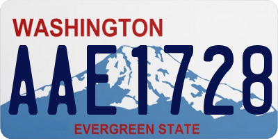 WA license plate AAE1728