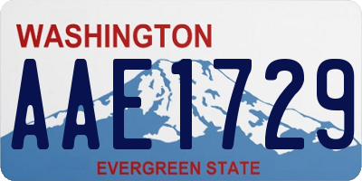 WA license plate AAE1729