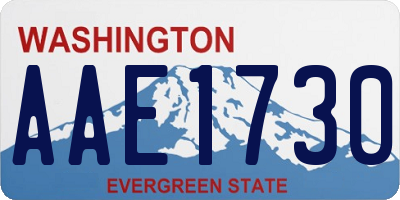 WA license plate AAE1730