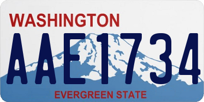 WA license plate AAE1734