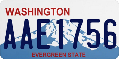 WA license plate AAE1756