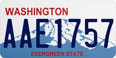 WA license plate AAE1757