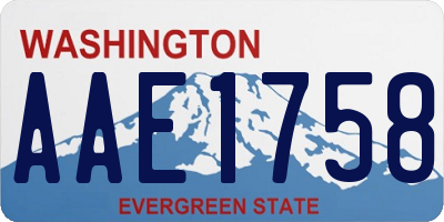 WA license plate AAE1758