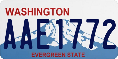 WA license plate AAE1772