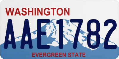 WA license plate AAE1782