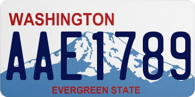 WA license plate AAE1789