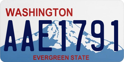 WA license plate AAE1791