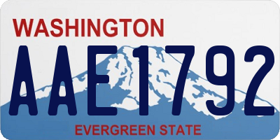 WA license plate AAE1792