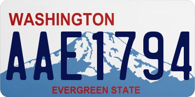 WA license plate AAE1794