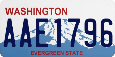 WA license plate AAE1796