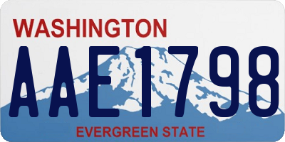 WA license plate AAE1798