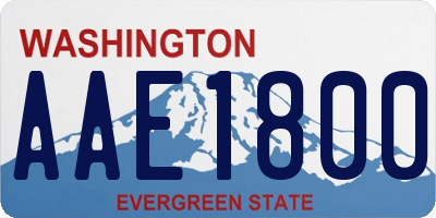 WA license plate AAE1800