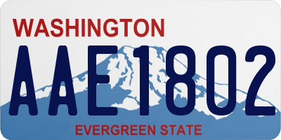 WA license plate AAE1802