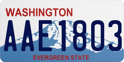 WA license plate AAE1803