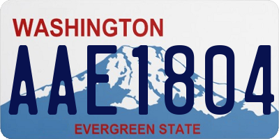 WA license plate AAE1804