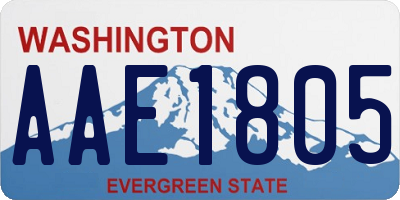 WA license plate AAE1805